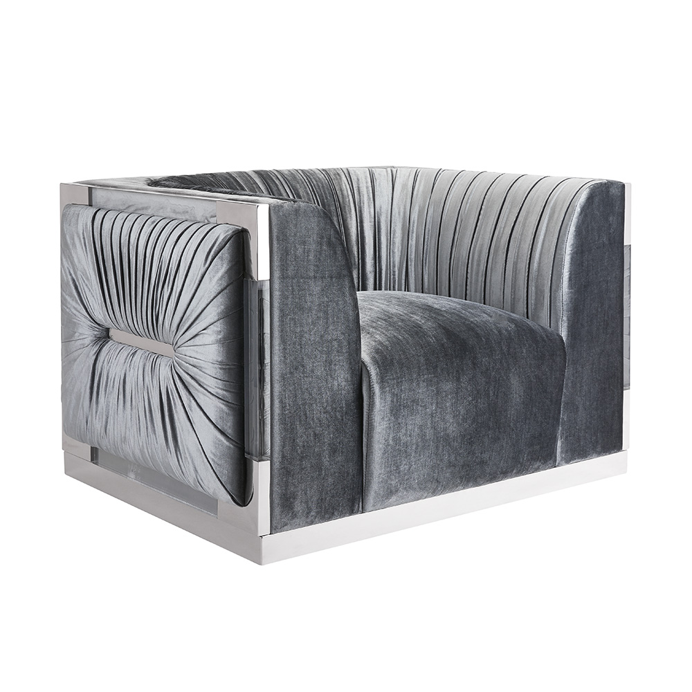 Paloma Accent Chair: Charcoal Velvet